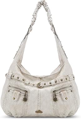 Angel Kiss Purses for Women Large Hobo Shoulder Bags Vagen Leather Multi-Pocket Tote Bag Ladies Designer Handbags with Studs - Best Deal Finder