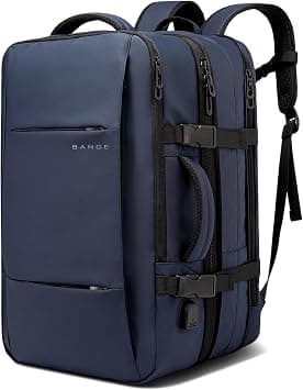 BANGE Travel Backpack,Flight Approved Carry On Backpack for Travel, Water Resistant Durable fit 17-inch Laptop,Large Business Weekender Luggage Backpack for Men women (1908L-blue) on Amazon.ae - Price Tracker