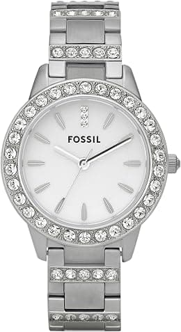 Fossil Jesse Women's Watch with Crystal Accents and Self-Adjustable Stainless Steel Bracelet Band - Best Deal Finder