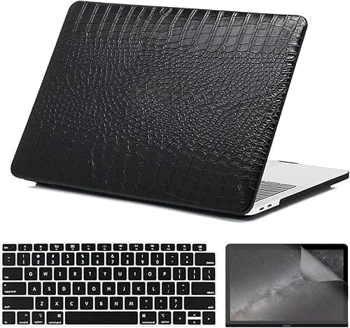 Compatible with MacBook Pro 13 Inch Case 2022-2016, A2338 M1 M2/A2289/A2251/A2159/A1989/A1706 with Touch Bar & Touch ID, PU Leather Hard Case with Keyboard Cover & Screen Protector, Black on Amazon.ae - Price Tracker