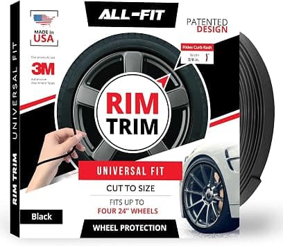 All-Fit Automotive Rim Trim – Durable DIY Car Exterior Accessories for Curb Rash Protection – Fits Up to Four 24” Wheels – Flexible, Durable Wheel Rim Protector (3/8″ width/Black) - Amazon.ae Price Tracker