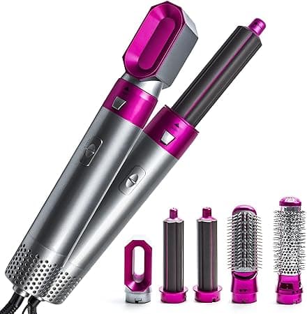 KASTWAVE 5 in 1 Curling Wand Hair Styler Curling ironfor Multiple Hair Types and Styles 5 in 1 Curling Set Purple+Gray on Amazon.ae - Price Tracker