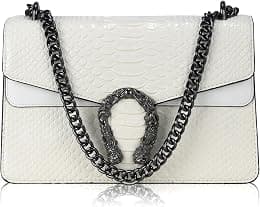 Women's Leather Snake Print Crossbody and Shoulder Bag - Luxury Chain Strap Bag Ladies Satchel Handbag Evening Square Purses - Best Deal Finder