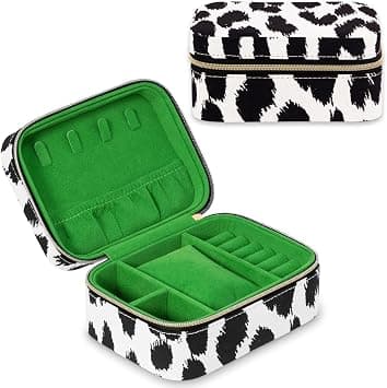 Kate Spade New York Small Travel Jewelry Case, Jewelry Travel Box, Jewelry Holder Organizer for Rings, Necklaces, Earrings, Bracelets, Modern Leopard - Best Deal Finder