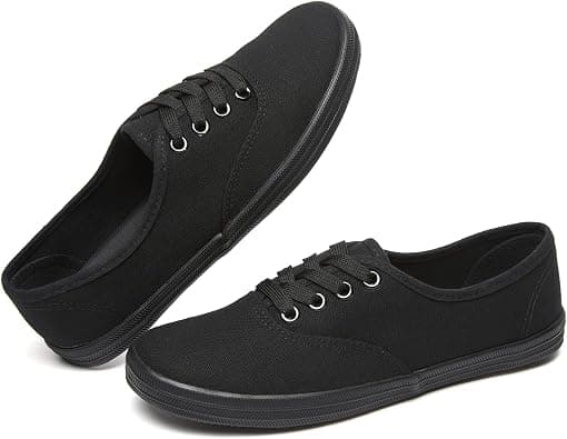 TUOPIN Womens White Canvas Sneakers Low Top on Amazon.sa - Price Tracker
