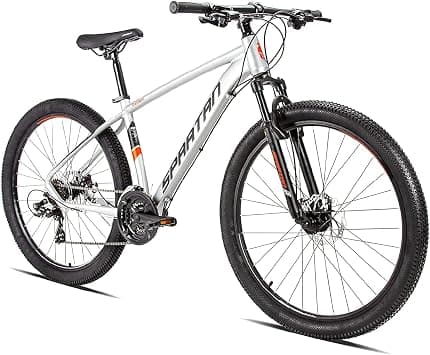 Spartan Caliber Alloy Mountain Bike | 24”, 26”, 27.5” & 29” Wheels, 18-Speed Drivetrain, Front Suspension, Knobby Tires, Dual Brakes, Lightweight Hardtail MTB for Teens - Best Deal Finder
