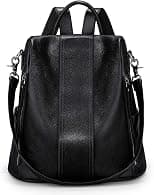 S-ZONE Women Soft Leather Backpack Anti-theft Purse Ladies Waterproof Rucksack School Bag | Soft - Best Deal Finder