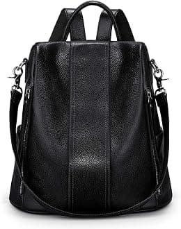 S-ZONE Women Soft Leather Backpack Anti-theft Purse Ladies Waterproof Rucksack School Bag | Soft - Best Deal Finder