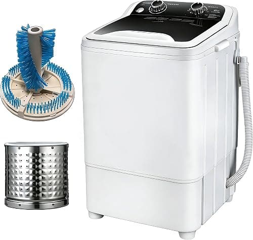 2-in-1 Portable Washing Machine & Shoe Washer, 6kg Single-tub Semi-Automatic Washing Machine with Drain Pump, Small Laundry Washer for Clothes, Underwear, Apartments and Travel على Amazon.ae - متتبع الأسعار