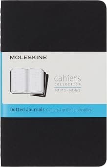 Moleskine Cahier Journal, Soft Cover, Pocket (3.5" x 5.5") Dotted, Black, 64 Pages (Set of 3) - متتبع أسعار Amazon.sa