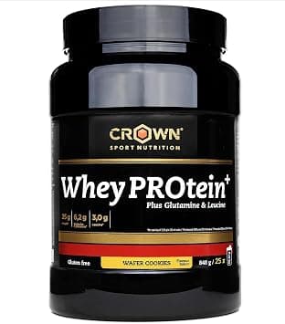 Crown Sport Nutrition Whey PROtein+ - Whey protein concentrate with amino acids Leucine and Glutamine with Informed Sport anti-doping certificate (848 G, Wafer Cookies) on Amazon - Best Deal Finder