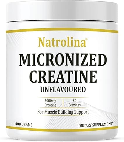 Natrolina 100% Micronized Creatine Monohydrate Powder (Unflavoured)-400g/80 Servings| Premium Muscle Building Support, Boost Energy & Performance on Amazon.ae - Price Tracker