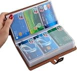 RFID Credit Card Holder, Leather Business Card Organizer with 96 Card Slots, Credit Card Protector for Managing Your Different Cards and Important Documents to Prevent Loss or Damage - Best Deal Finder