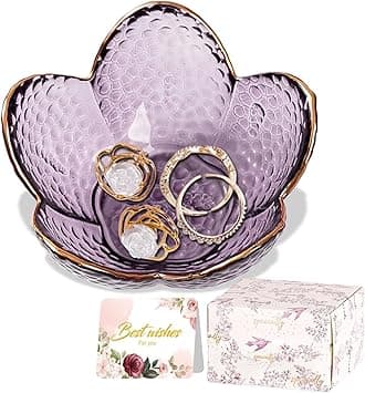 Jewelry Tray Glass Ring Dish Trinket Tray Gifts For Women Unique Birthday Gifts For Friends Sisters Jewelry Organizer Key Bowl Cute Room Decor Small Women Friendship Christmas House Warming Gifts - Amazon.ae Price Tracker