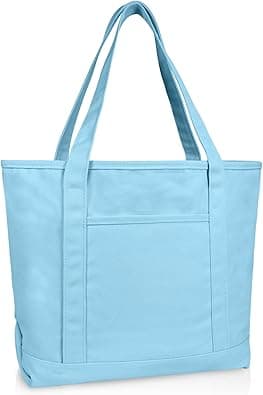 DALIX 20" Solid Color Cotton Canvas Shopping Tote Bag (Exclusive Edition) on Amazon.ae - Price Tracker
