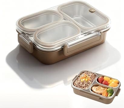 MAKINGTEC 304 Stainless Steel 3 Compartment Lunch Box, Leak Proof Adult Meal Prep Container, Keeps Food Fresh and Separate for Healthy Office Meals and Outdoor Trips on Amazon.ae - Price Tracker