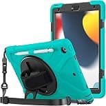 ProCase Rugged Case for iPad 9th/ 8th/ 7th Generation 10.2" (2021/2020/2019), Heavy Duty Shockproof Protective Cover with Strap for iPad 9/8/7 -Teal | Heavy Duty Shockproof Protective Cover with Strap for 10.2" iPad 9/8/7 (2021/2020/2019) - Best Deal Finder