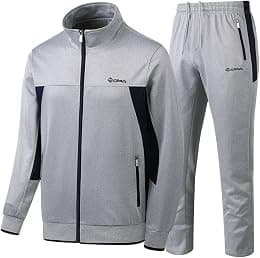 Men's Casual Tracksuit Long Sleeve Sweatsuit Athletic Set Full Zip Running Jogging Sports Jacket and Pants - Best Deal Finder