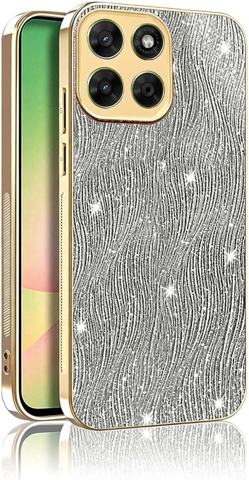 UPLAI Glitter Case for Motorola Moto G77 5G with Water Ripple 3D Iridescent Cover for Women Girls Luxury Bling Electroplated Edge Full Protection Shockproof, Silver on Amazon.ae - Price Tracker