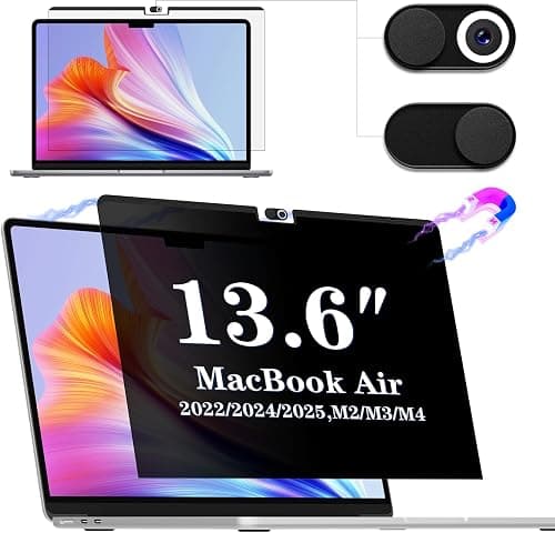 IPROKKO Magnetic Privacy Screen for Macbook Air 13.6 Inch (2022-2026, M2-M5) Removable Matte Anti Glare Blue Light 13 Mac Laptop Screen Protector Filter on Amazon.ae - Price Tracker