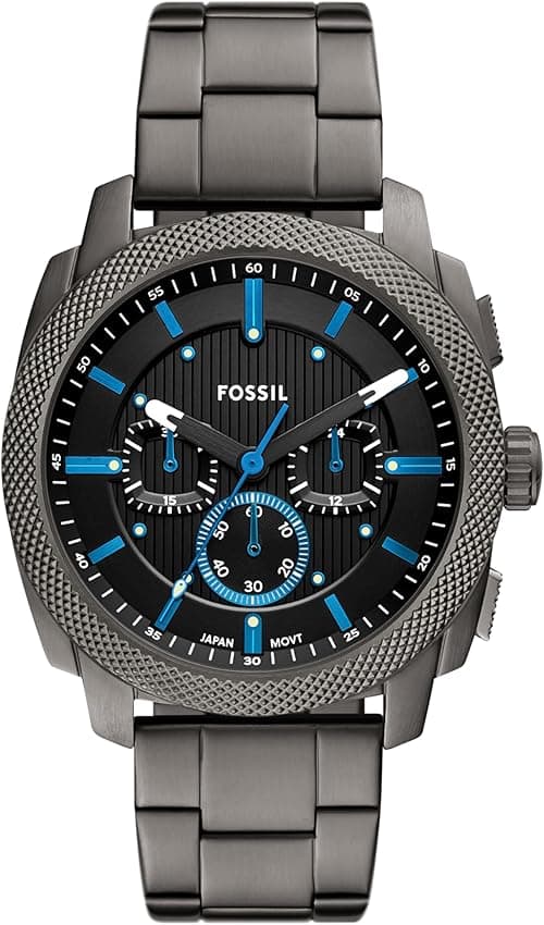 Fossil Men's Machine Chronograph Smoke Stainless Steel Watch, Gunmetal on Amazon.ae - Price Tracker