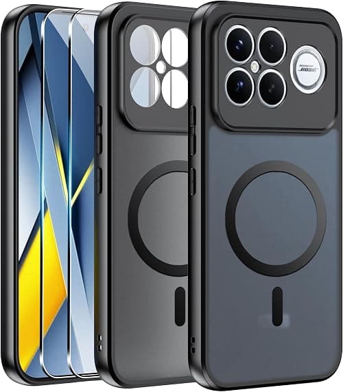 Effcotuo Magnetic Case for Xiaomi Poco F8 Ultra 5G Case with MagSafe with Tempered Glass Screen Protector Anti-Fall Soft Silicone + Frosted PC Case, Translucent Matte Back Cover Shockproof Case on Amazon.ae - Price Tracker