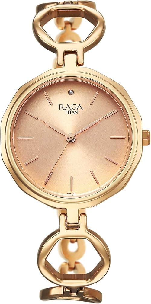 Titan Raga Round Analogue Watch for Women, Rose Gold/Rose Gold on Amazon.ae - Price Tracker