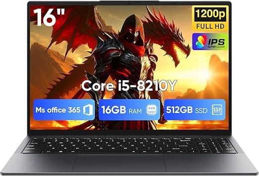 EYY 16" Laptop Computer Intel Core i5 Processor, Win 11 Pro Laptop 16GB RAM 512GB SSD, 1920 x 1200 FHD 16:10 Display, Office Suite Notebook with Backlit Keyboard, Student Business Work Laptops on Amazon.ae - Price Tracker