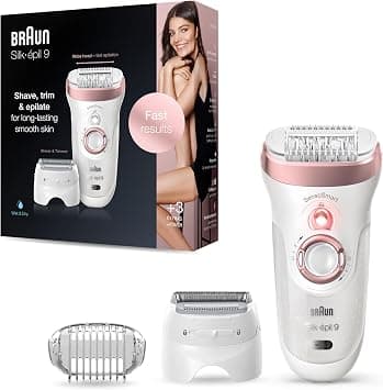 Braun Epilator Silk-épil 9 SkinSpa, 9720, White/Pink على Amazon.ae - متتبع الأسعار