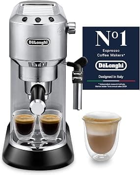 De’Longhi Dedica Coffee Machine, Barista Pump Espresso & Cappuccino Maker, Ground Coffee & ESE Pods, Milk Frother, EC685.M, Metallic - متتبع أسعار Amazon.sa