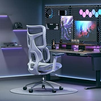 SIHOO S100C Ergonomic Office Chair, 6D Dynamic Lumbar Support, Adjustable Seat Depth, Ultra Soft 3D Armrests, Adjustable Backrest Home Office Chair, Big and Tall Computer Chair (White) على Amazon.ae - متتبع الأسعار