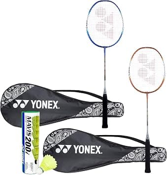Yonex ZR 100 Light Badminton Combo (Set of 2 Yonex ZR 100 Light Badminton Racquet with Full Cover Blue/Orange + Mavis 200I Shuttlecock Pack of 6) on Amazon.ae - Price Tracker