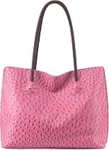 Milan Chiva Tote Bag for Women Large Ostrich Shoulder Handbags with Zipper - Best Deal Finder