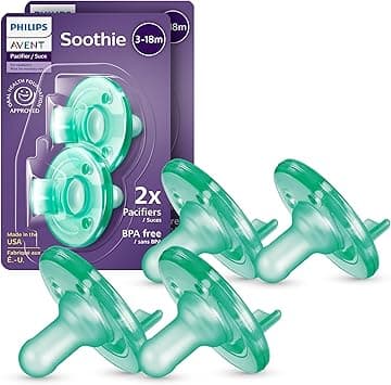 Philips Avent Soothie 3-18 Month Orthodontic Baby Pacifiers, 100% Silicone Pacifiers, One Piece, BPA-Free, Green, 4 Pack, Model SCF192/45 - Amazon.ae Price Tracker