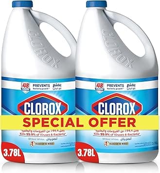 Clorox Liquid Bleach 3.78L Dual Pack, Kills 99.9% of Viruses and Bacteria, Prevents Bacteria Growth For 48H - Amazon.ae Price Tracker