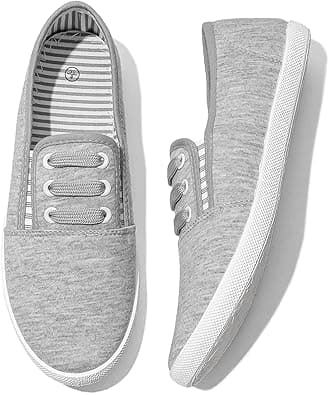 Women's Canvas Slip on Sneakers Casual Slip on Walking Shoes Womens Tennis Shoes Flat Dress Shoes Non Slip Work Shoes on Amazon.ae - Price Tracker