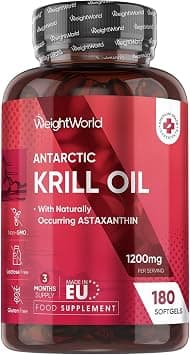 WeightWorld Antarctic Krill Oil with Astaxanthin 1200 mg – 180 Softgels on Amazon - Best Deal Finder