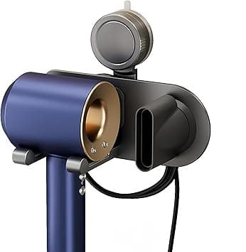 Upgraded Hair Dryer Holder - Suction Cup Design No Drilling Required, Bathroom Hair Dryer Stand & Storage Rack Compatible with Dyson, Xiaomi & More (Modern smoke gray) on Amazon.ae - Price Tracker