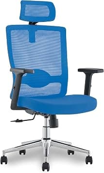 Mahmayi Ergonomic Adjustable Office Chair with Adjustable Arm Rests, Lumbar Support, Contoured Back, and Seat Cushion - Comfortable Seating Solution for Office and Home - Ergonomic Blue Contoured Back on Amazon.ae - Price Tracker