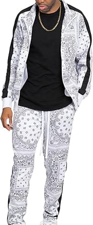 G-Style USA Men's Zipper Jacket Drawtsring Waistband Sweatpants Tracksuit Set on Amazon.ae - Price Tracker