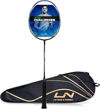 Li-Ning Challenger Boost Carbon Graphite Strung Badminton Racquet, 84 Grams, 30 Lbs String Tension and Free Full Cover on Amazon.ae - Price Tracker