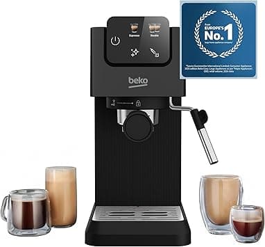 Beko Digital Espresso 15 Bar Pressure, 1.1L Capacity, 1628 Watt Power, LCD Screen, Cup Warmer, Stainless Steel, Ground Bean Storage, Milk Frother CEG5302B - Black on Amazon.ae - Price Tracker