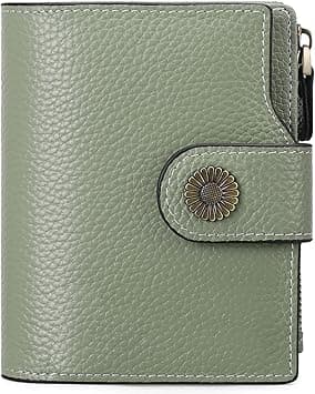 Falan Mule Women's Lightweight Genuine Leather Wallet, Includes Card Holders, RFID-Blocking, Lightweight, Photo & ID Holder, Green on Amazon.ae - Price Tracker