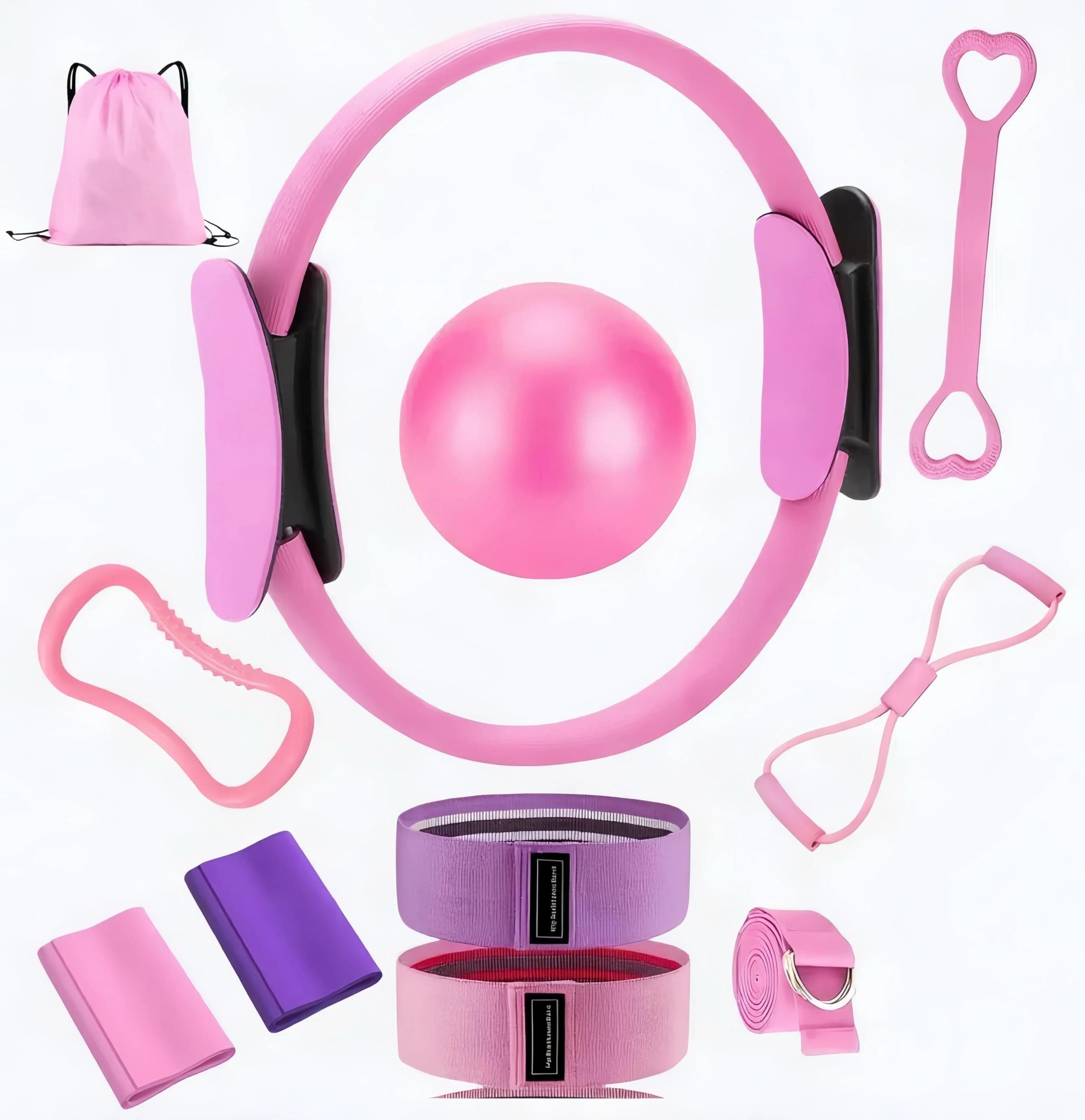 11-Piece Complete Pilates Kit for Women - Includes Pilates Ring, Yoga Ball, Yoga Loop,Resistance Bands, Booty Bands & Storage Bag, Home Workout Equipment Set for Core Training & Flexibility on Amazon.ae - Price Tracker