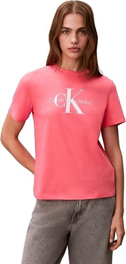 Calvin Klein womens Monogram Logo Crewneck T-shirt Monogram Logo Crewneck T-shirt (pack of 1) - Best Deal Finder