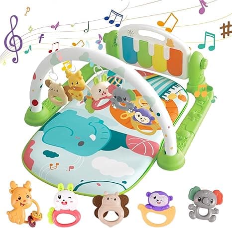 SKY-TOUCH Play Mats for Baby Gyms, Kick and Play Piano Gym Mats, Detachable Tummy Time Mat with Music and Lights, Musical Electronic Learning Toys, Activity Center for Babies and Toddlers on Amazon.ae - Price Tracker