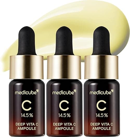 medicube Deep Vita C Serum 2.0 || 14.5% Pure Vitamin C reduce the appearance of hyperpigmentation, dark spots, and blemishes | 16 self-tests complete | Korean skincare (10g * 3 bottles) on Amazon.ae - Price Tracker