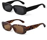 BUTABY Rectangle Sunglasses for Women Retro Driving Glasses 90’s Vintage Fashion Narrow Square Frame UV400 Protection - Best Deal Finder