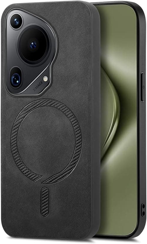 Huawei Pura 70 Ultra Case,Black Magnetic Case Cover, Heavy Duty Drop Protection Shockproof Leather Shell Bumper for Huawei Pura 70 Ultra, Support Car Mount (Black) on Amazon.ae - Price Tracker