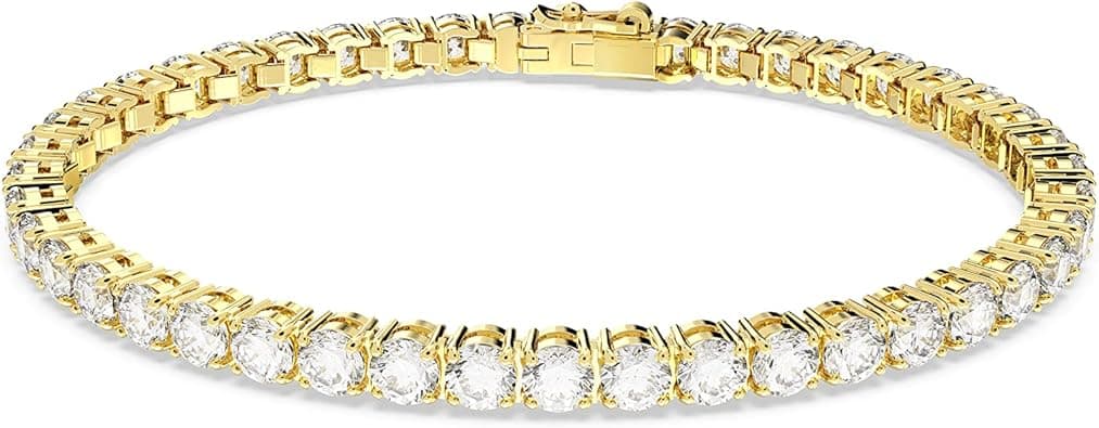 Swarovski Matrix Tennis Bracelet Collection, Pink Crystals, Blue Crystals, Clear Crystals, Round Cut, Rhodium Finish, Gold Tone Finish, Rose Gold Tone Finish on Amazon.ae - Price Tracker